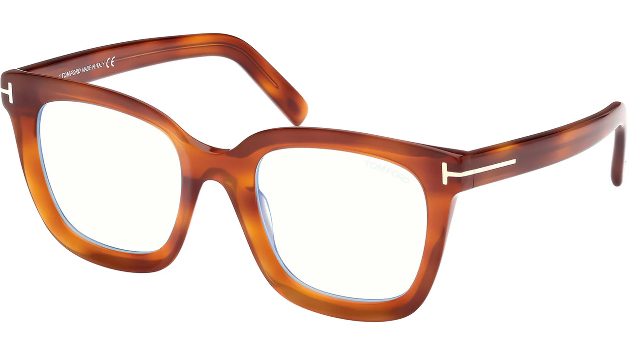 Tom Ford FT5880B 053 Eyeglasses Blonde Havana 51mm Women