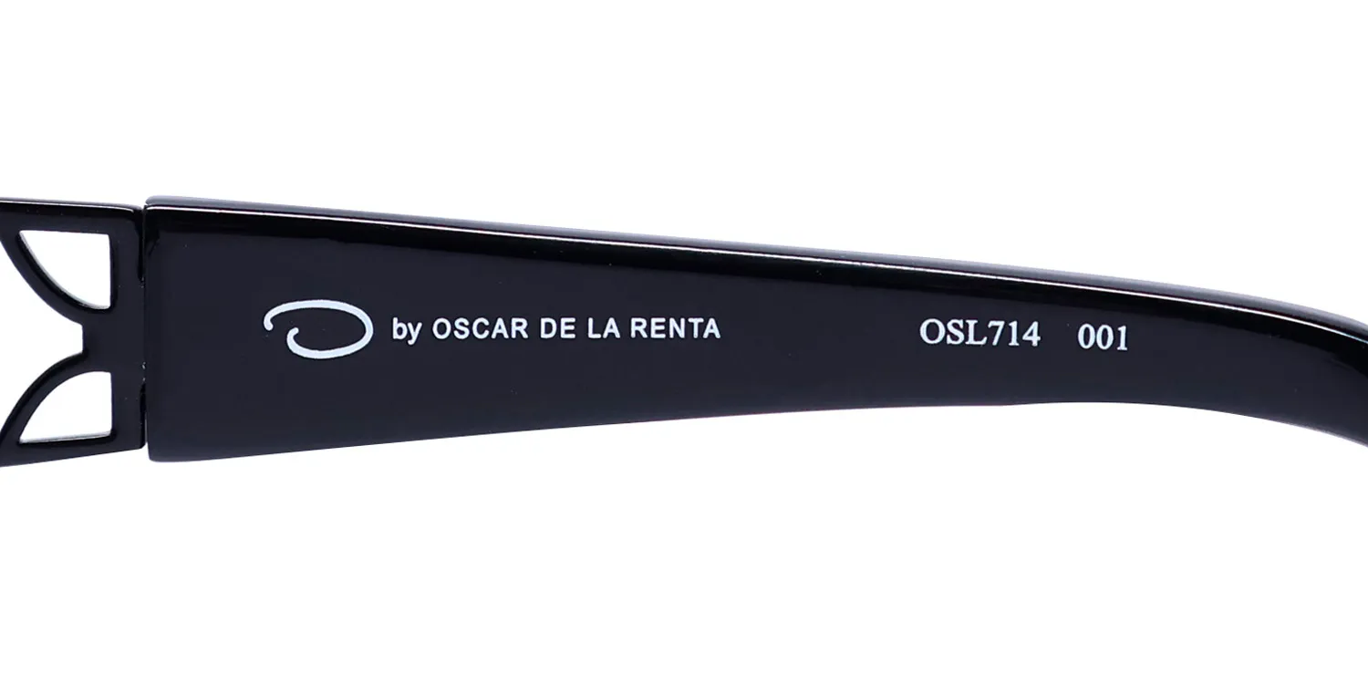 Oscar de la Renta Osl 714 001 Eyeglasses Shiny Black 52mm 7