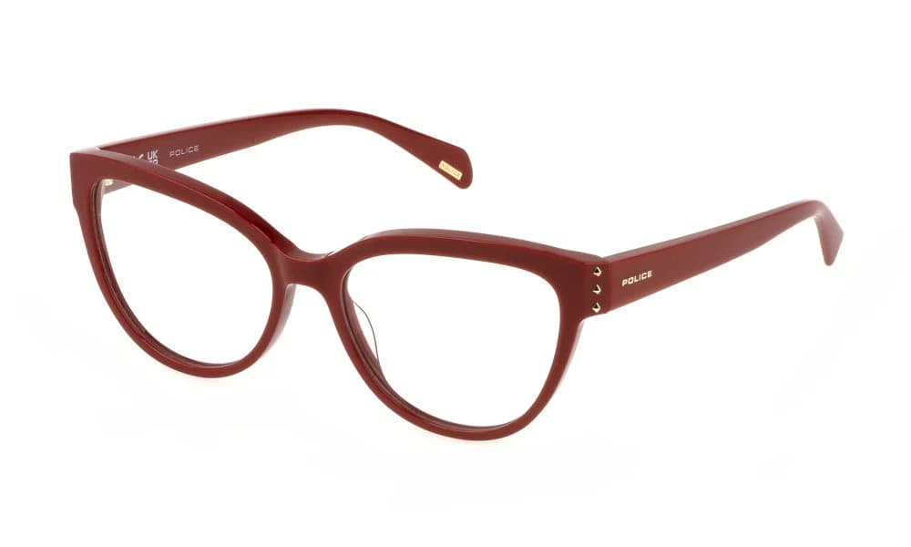 Police VPLM05 0U17 Eyeglasses Shiny Cherry Red 54mm Women