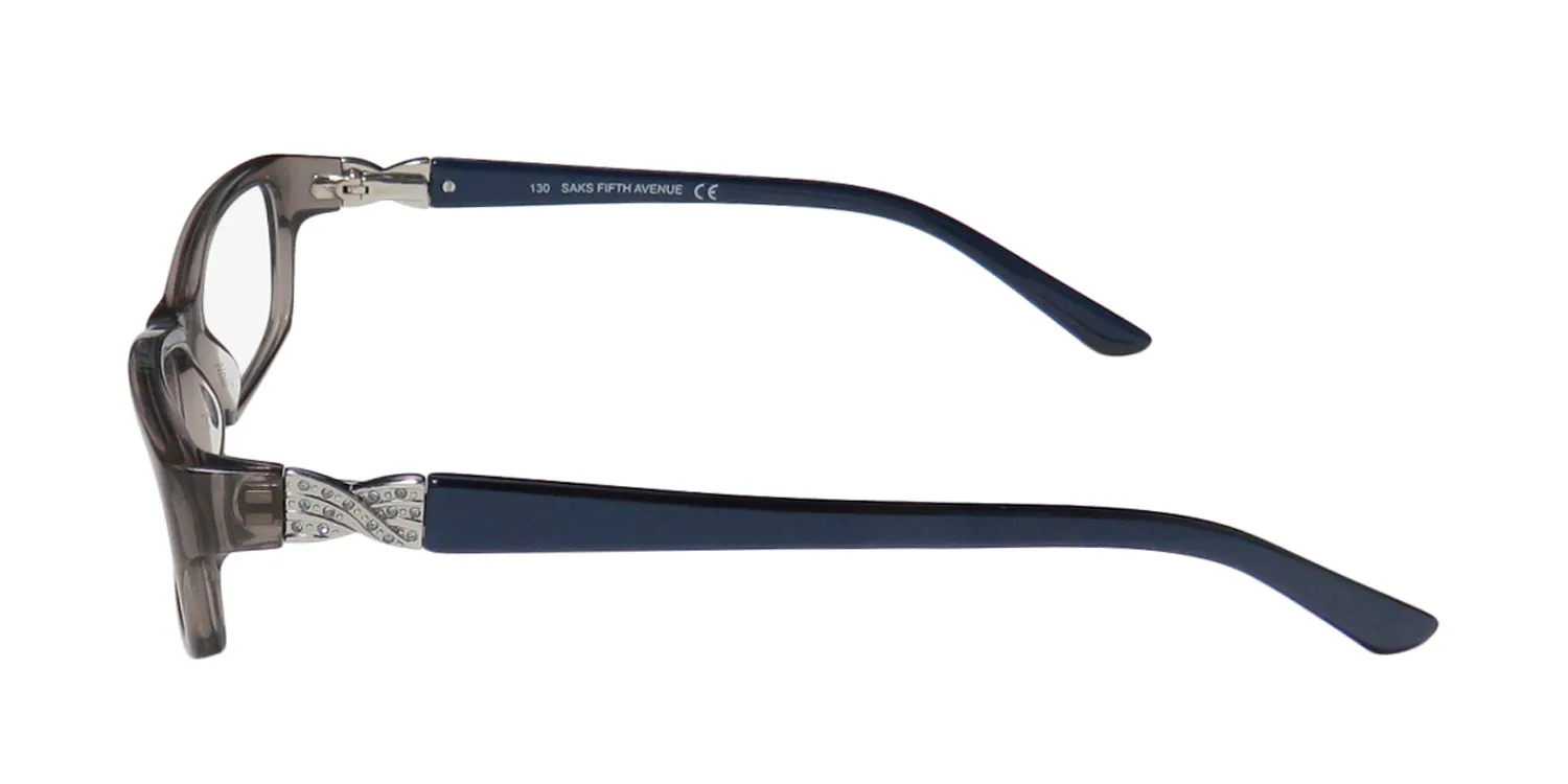 Saks Fifth Avenue 271 0fx8 Eyeglasses Onyx Crystal 51mm Women 4