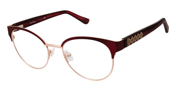 Nicole Miller NMLASALLE C03 Eyeglasses Burgundy Rose Gold 50mm Women