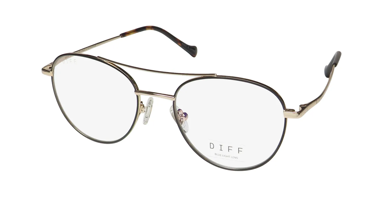 Diff Aiden Blue Light Lens bk Eyeglasses Black 50mm