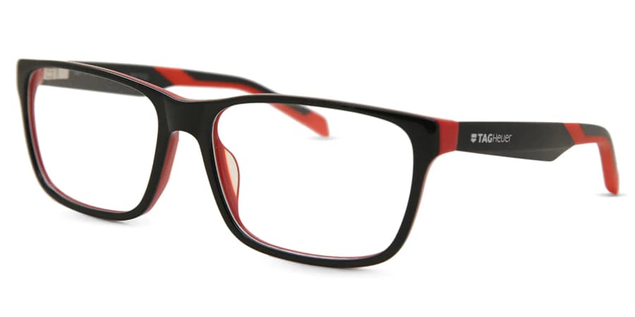 Tag Heuer TH0552 002 Eyeglasses Shiny Black/red 59mm Men