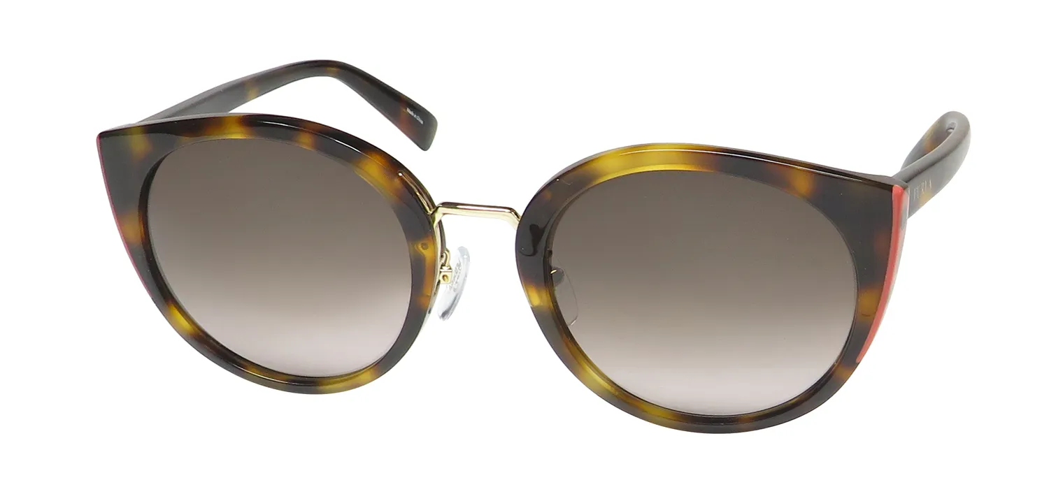 Furla Sfu238 0722 Sunglasses Shiny Dark Havana 54mm