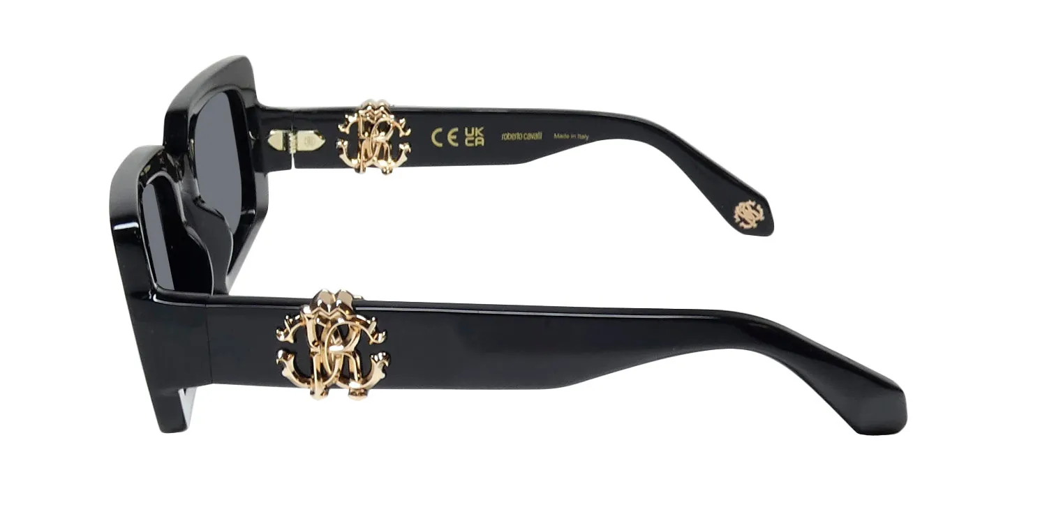 Roberto Cavalli Src039 0700 Sunglasses Shiny Black 51mm Women 4