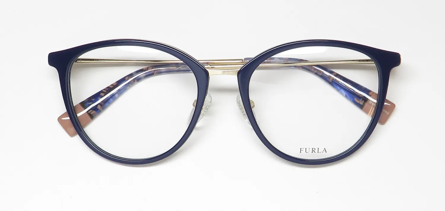 Furla Vfu202 0v15 Eyeglasses Blue 51mm 2