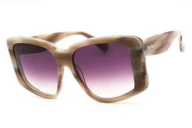 Max Mara MM0098 60Z Sunglasses Beige Horn 57mm