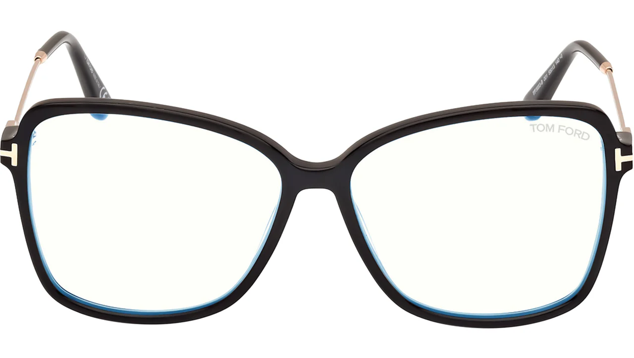 Tom Ford FT5953B 001 Eyeglasses Shiny Black 55mm Women 2