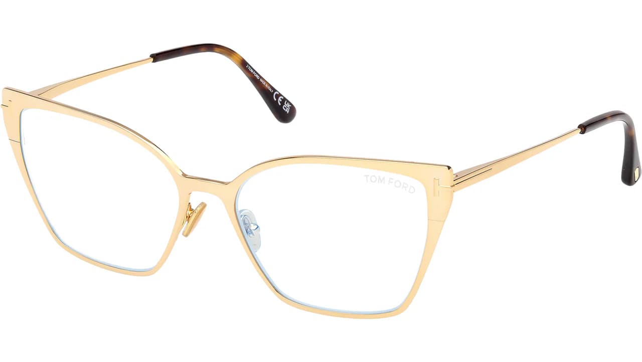 Tom Ford FT6051B 30 Eyeglasses Shiny Deep Gold 56mm Women