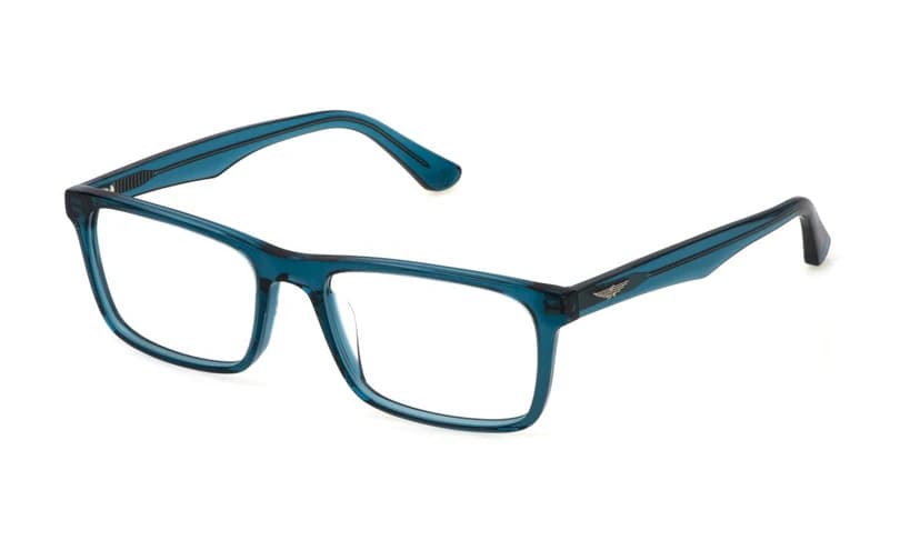 Police VPLN16M 0W47 Eyeglasses Shiny Transparent Blue 56mm Unisex