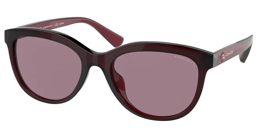 Coach HC8285U 5624LA Sunglasses Transparent Burgundy 56mm Women
