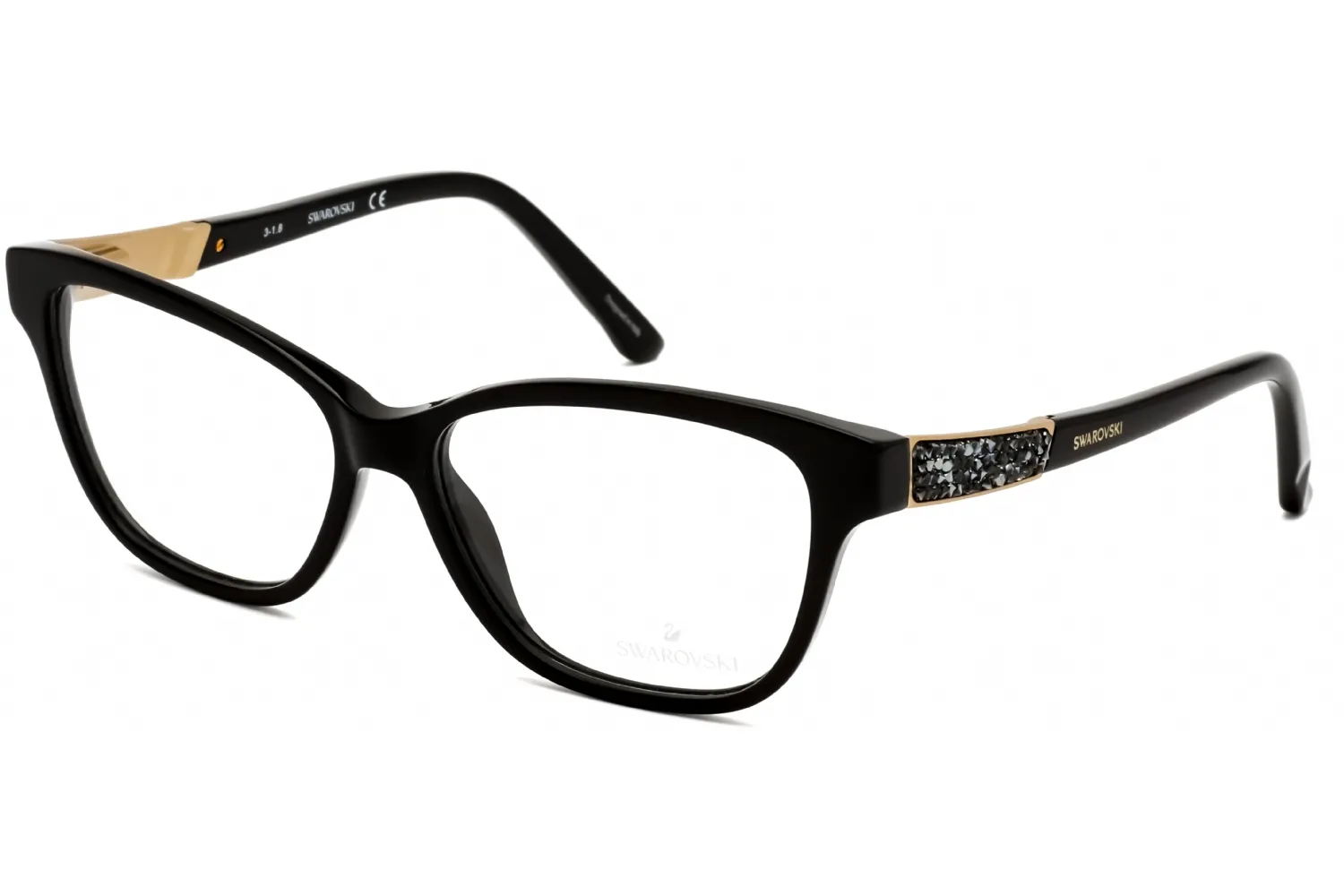 Swarovski SK5171 001 Eyeglasses Shiny Black 53mm Women