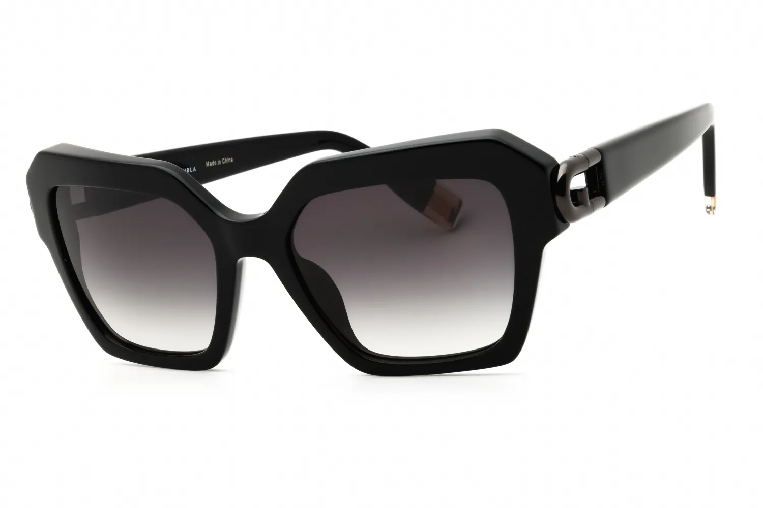Furla SFU817 700Y Sunglasses Shiny Black 57mm Women