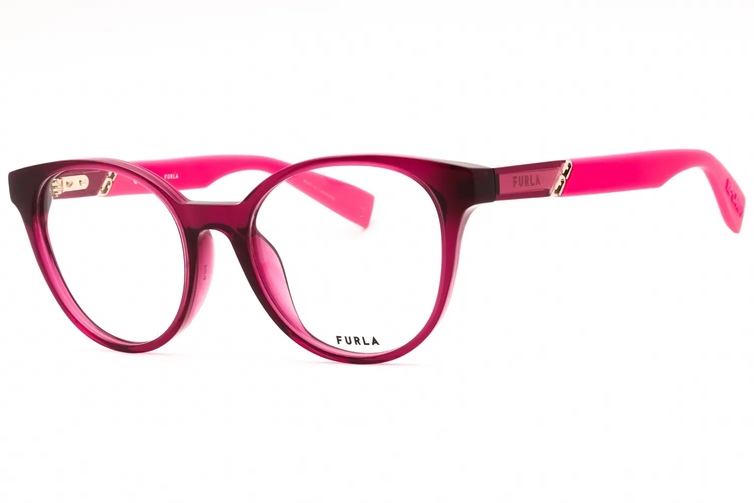 Furla VFU667 01BV Eyeglasses Shiny Transparent Cyclamen 51mm Women