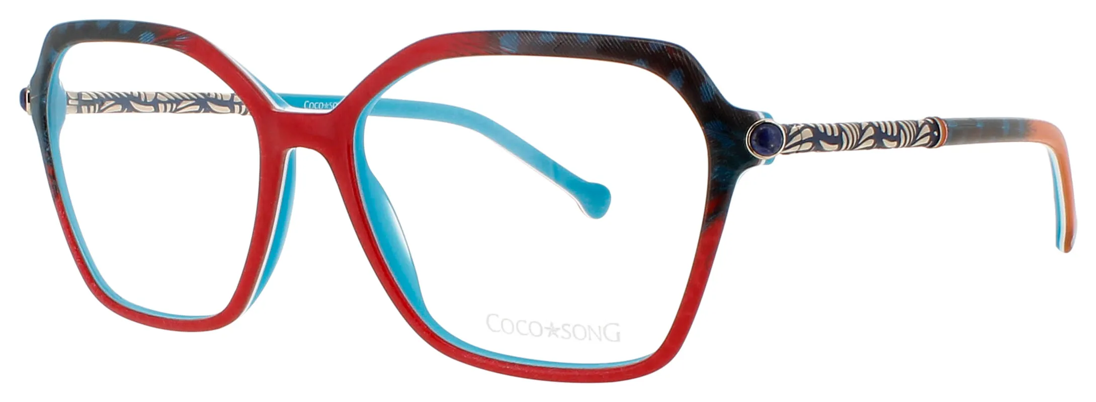 Coco Song RICH GIRL C01 Eyeglasses Red Turquoise 54mm Women