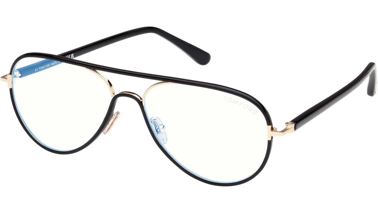 Tom Ford FT5897B 001 Eyeglasses Shiny Black 57mm Women