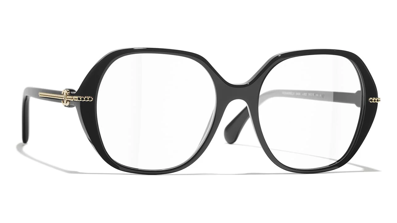 Chanel 3458 c.622 Eyeglasses Black 54mm Unisex
