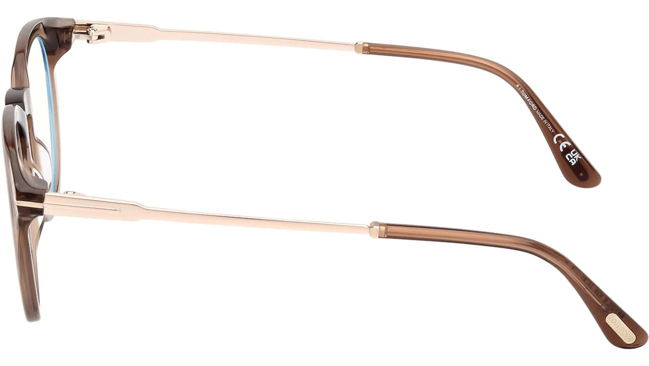 Tom Ford FT5905B 045 Eyeglasses Shiny Light Brown 49mm Men 4
