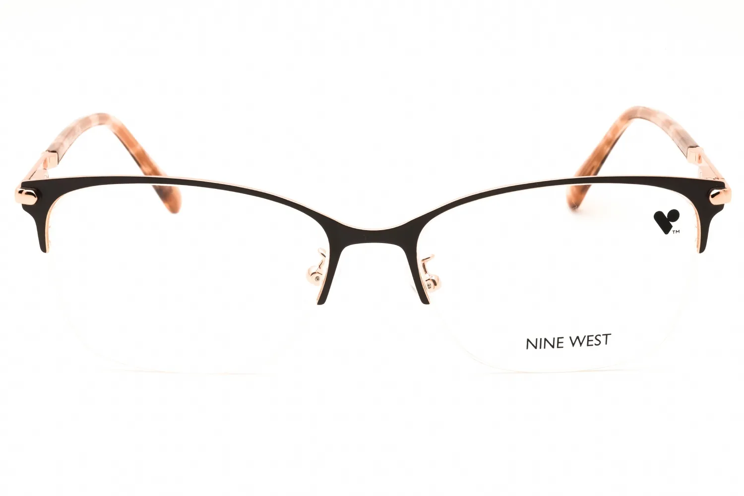 Nine West NW8012 200 Eyeglasses Satin Solid Brown 56mm Women 2
