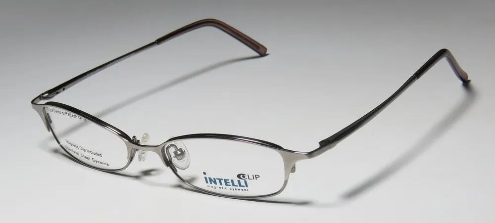 Elite Eyewear Intelli Clip 730 grey graph Eyeglasses Silver 49mm Unisex 2