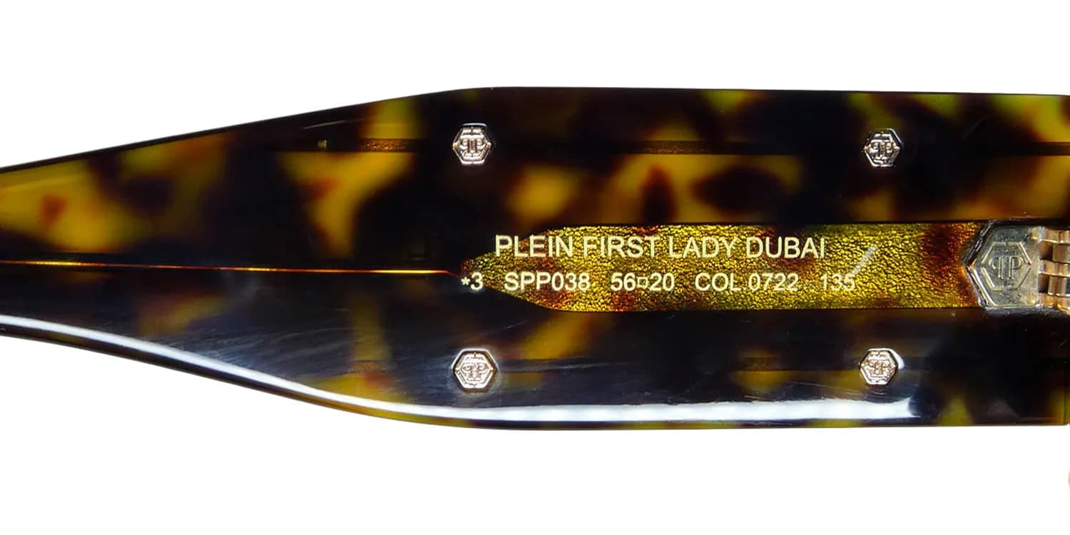 Philipp Plein Spp038 Plein First Lady Dubai 0722 Sunglasses Shiny Dark Brown 56mm 8