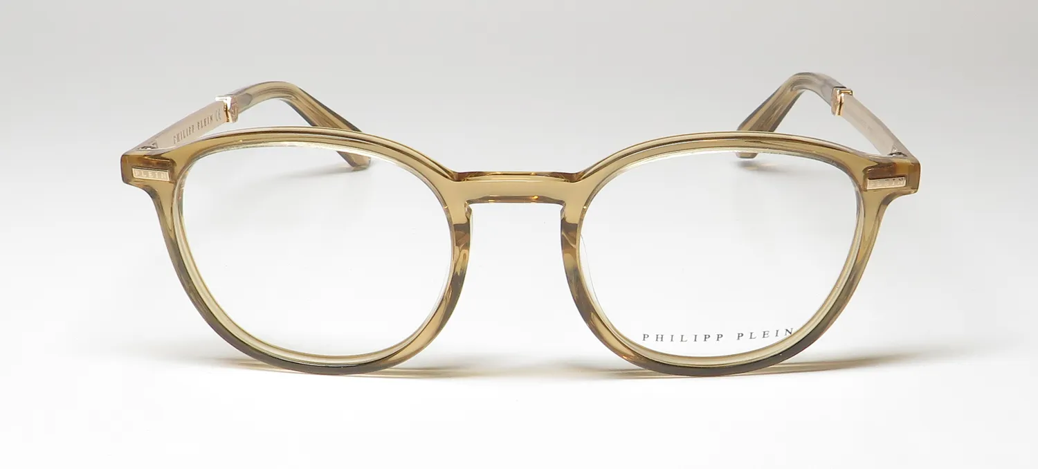 Philipp Plein Vpp057 Plein Gold Silhouette 0913 Eyeglasses Shiny Transparent Beige 51mm 3