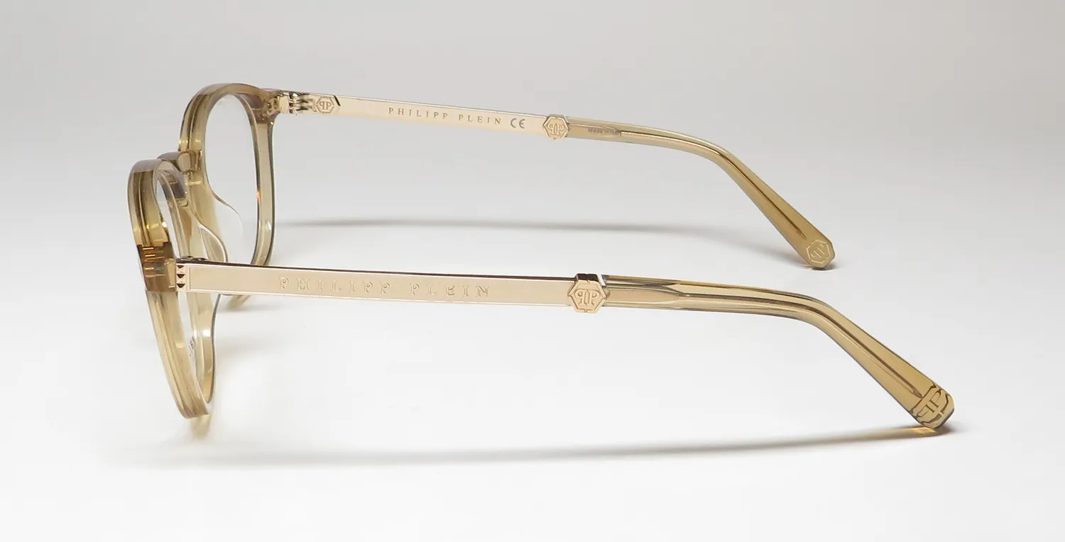 Philipp Plein Vpp057 Plein Gold Silhouette 0913 Eyeglasses Shiny Transparent Beige 51mm 4