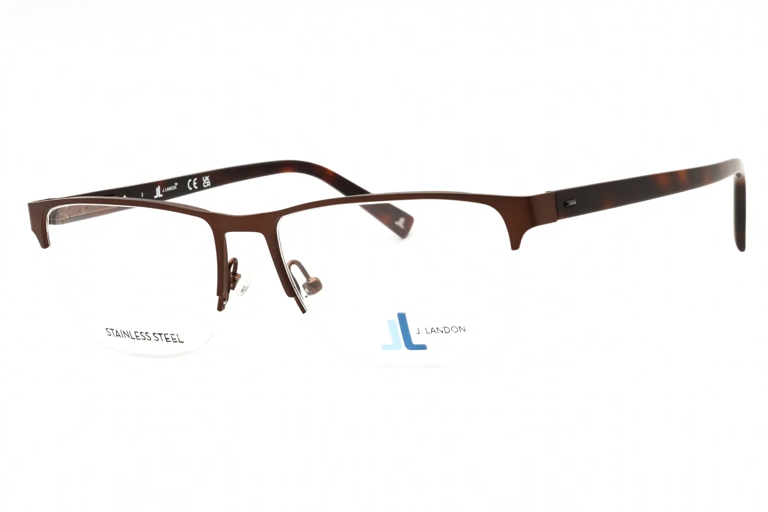 J. Landon JL50009 049 Eyeglasses Matte Dark Brown 57mm Men