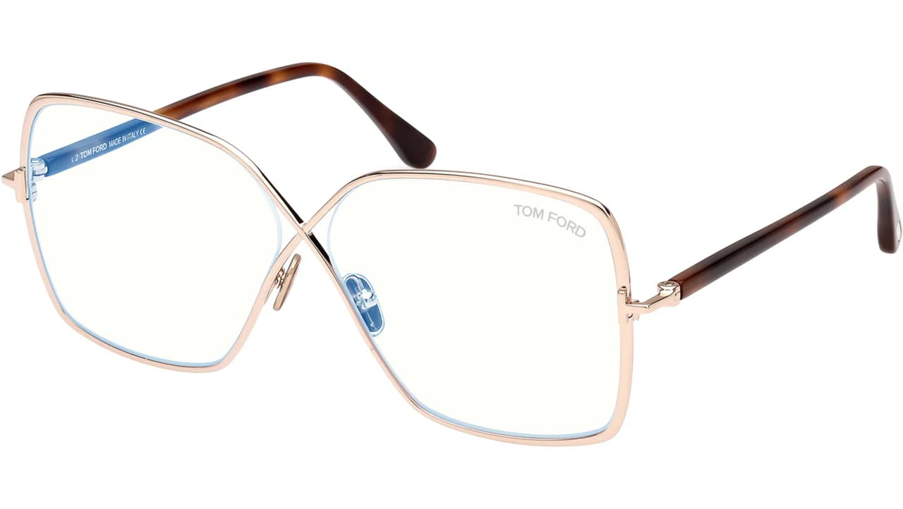 Tom Ford FT5841B 028 Eyeglasses Shiny Rose Gold 59mm Women