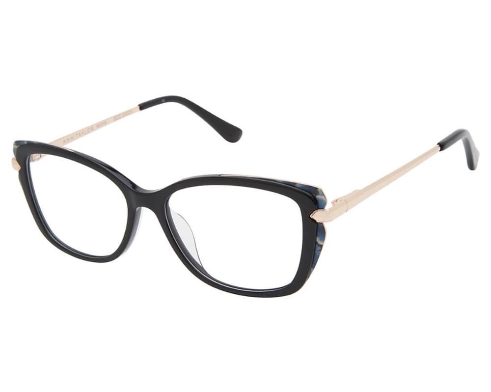Ann Taylor ATP820 01 Eyeglasses Black Rose Gold 50mm Women