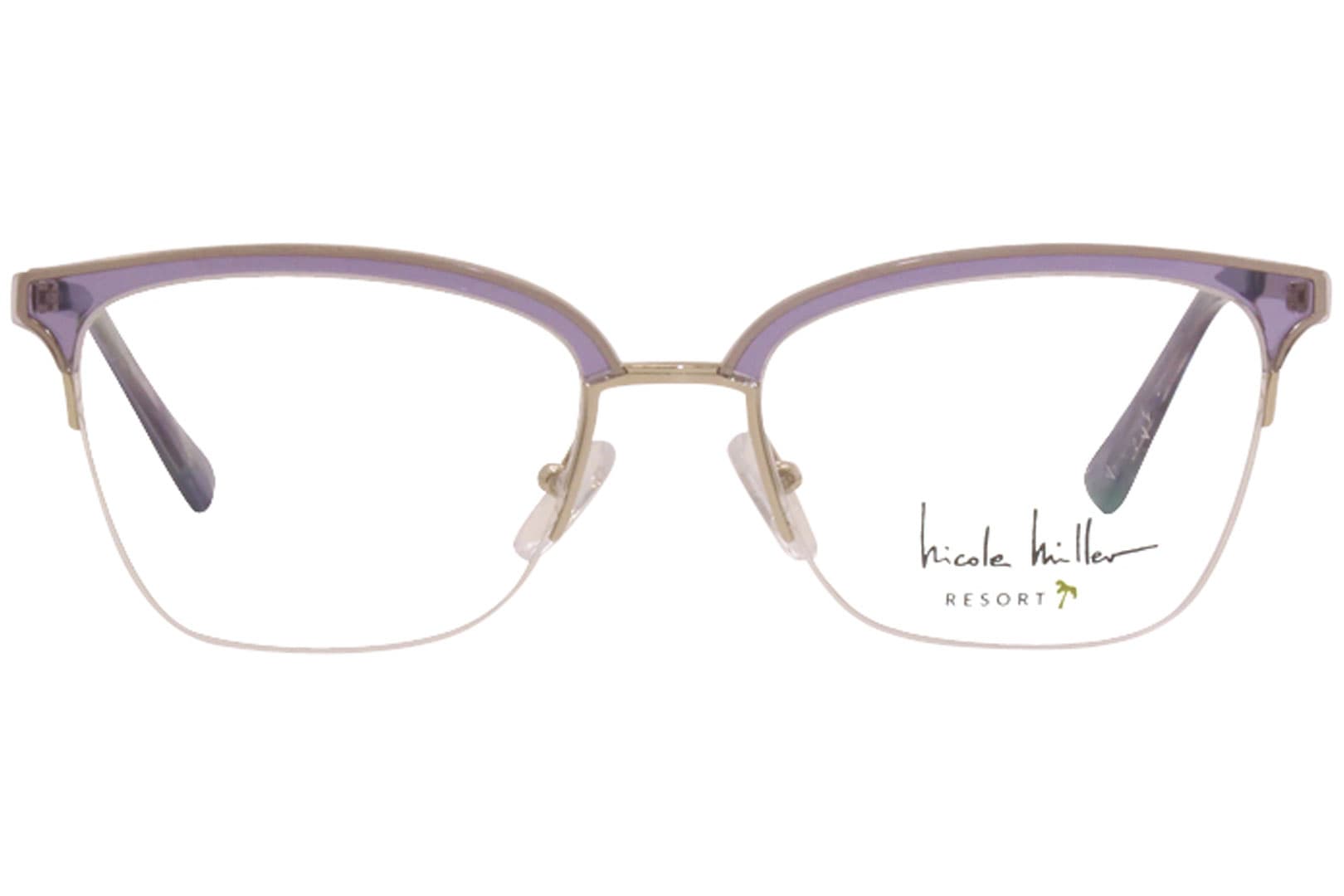 Nicole Miller NMCANNES 03 Eyeglasses Violet Light Gold 53mm Women 2
