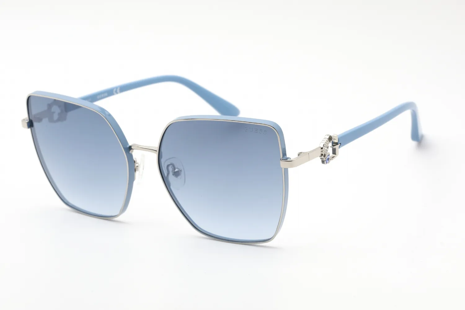 Guess GU7790-S 10W Sunglasses Shiny Light Nickeltin 61mm Women