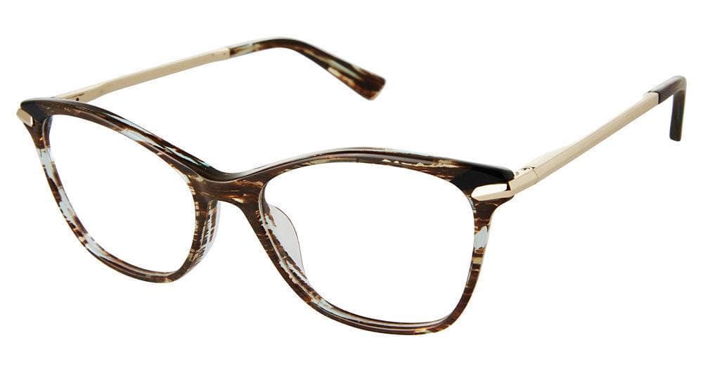Ann Taylor ATP825 01 Eyeglasses Brown Striation 51mm Women