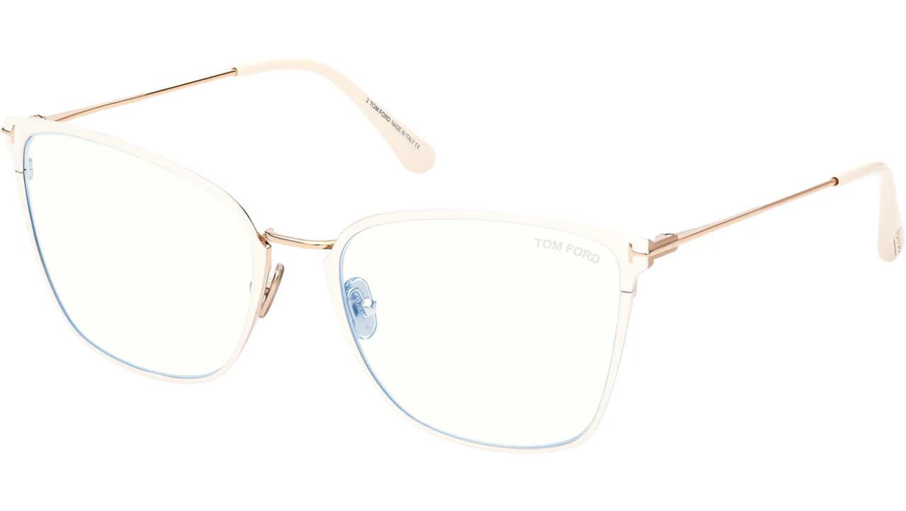 Tom Ford FT5839B 025 Eyeglasses Ivory 56mm Women