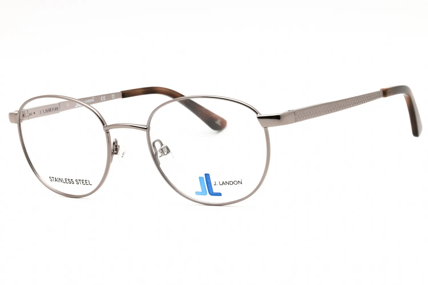 J. Landon JL1000 008 Eyeglasses Shiny Gunmetal 50mm Men