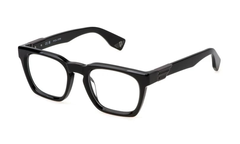 Police VPLN64 0700 Eyeglasses Shiny Black 53mm Men