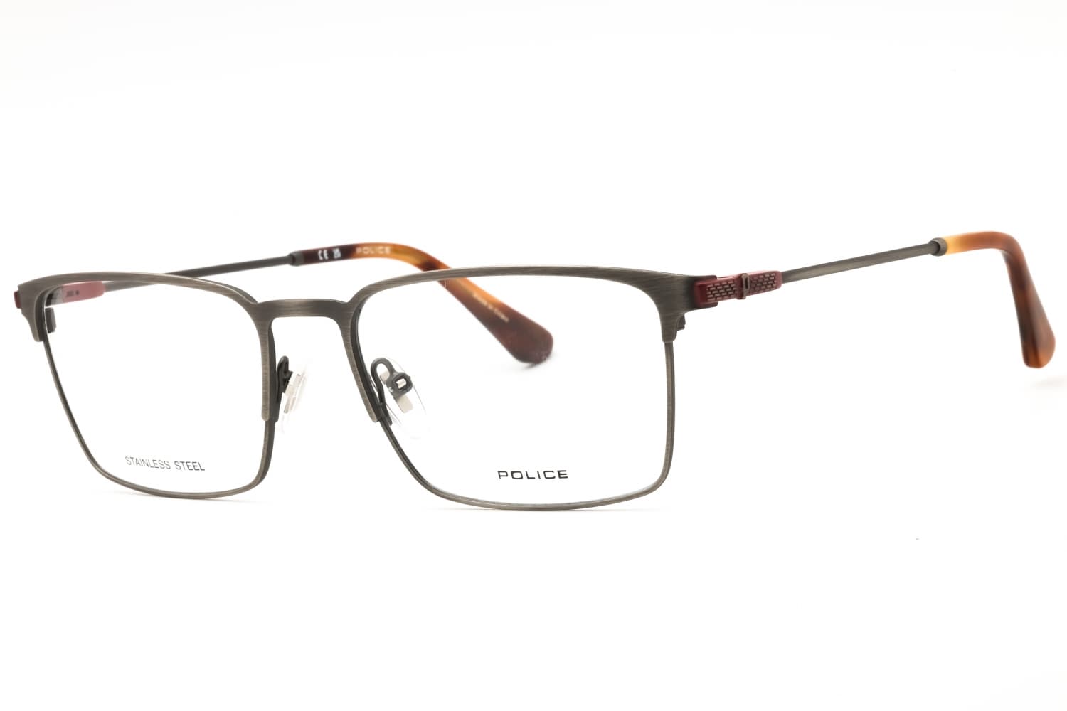 Police VPLF78N 08F8 Eyeglasses Shiny Light Red 55mm Men