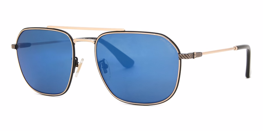 Police SPLF64 300B Sunglasses Black Gold 57mm Unisex