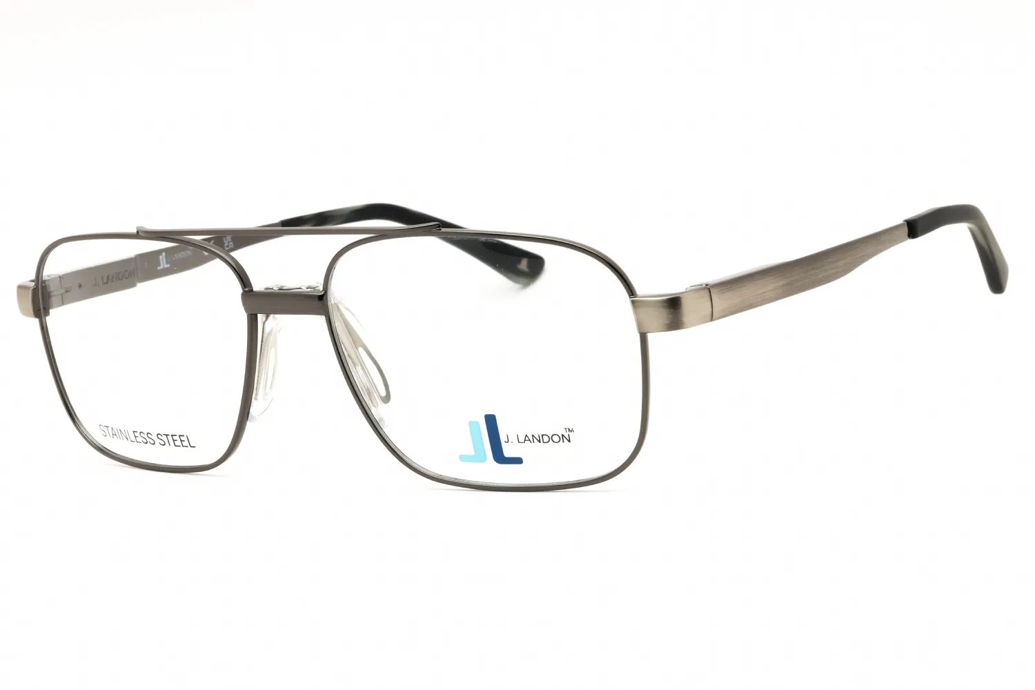 J. Landon JL1002 008 Eyeglasses Shiny Gunmetal 57mm Men