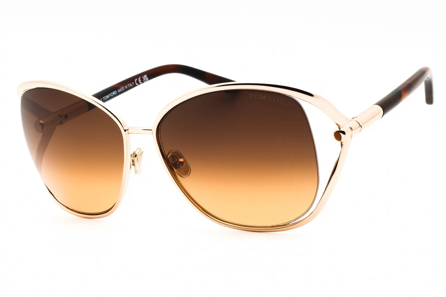 Tom Ford FT1091 28F Sunglasses Shiny Rose Gold 62mm Women