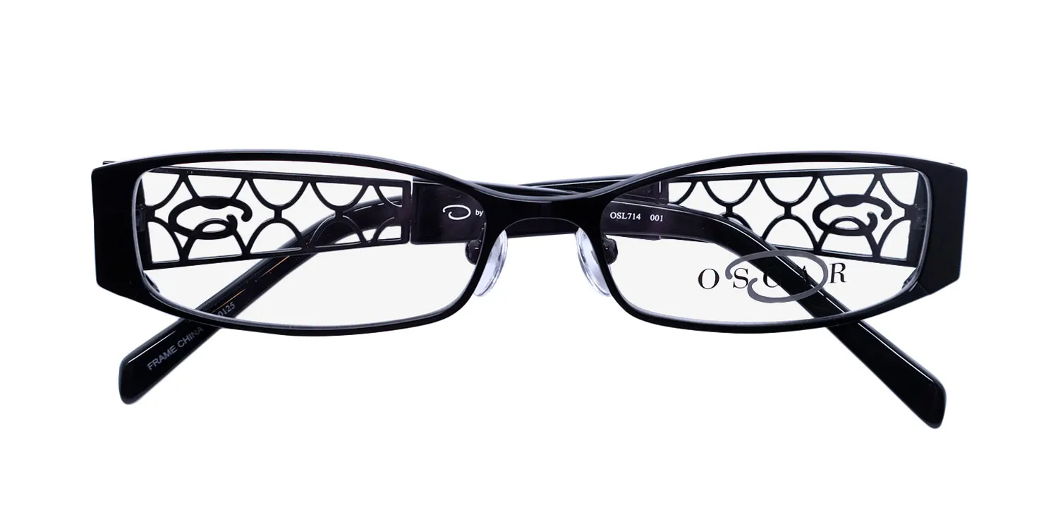Oscar de la Renta Osl 714 001 Eyeglasses Shiny Black 52mm 2