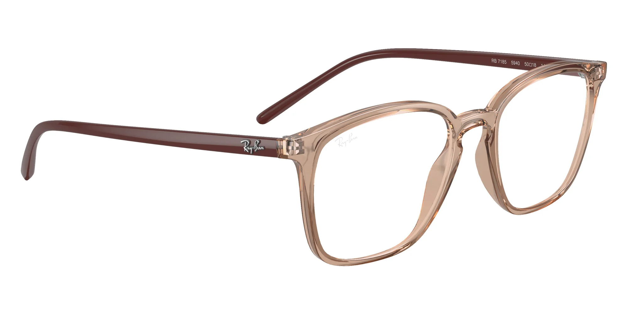 Ray-Ban RB7185 5940 Eyeglasses Light Brown 52mm Unisex 4