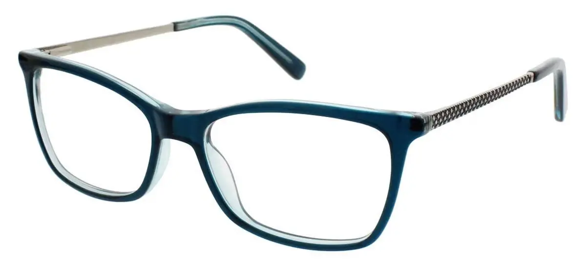 Ellen Tracy LAMIA Eyeglasses Teal 49mm Women