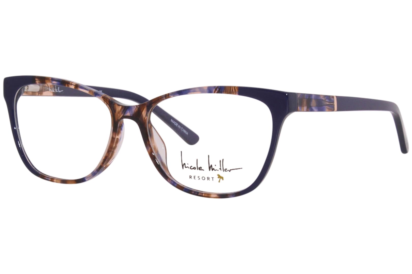 Nicole Miller IBIZA 02 Eyeglasses Brown Navy 53mm Women