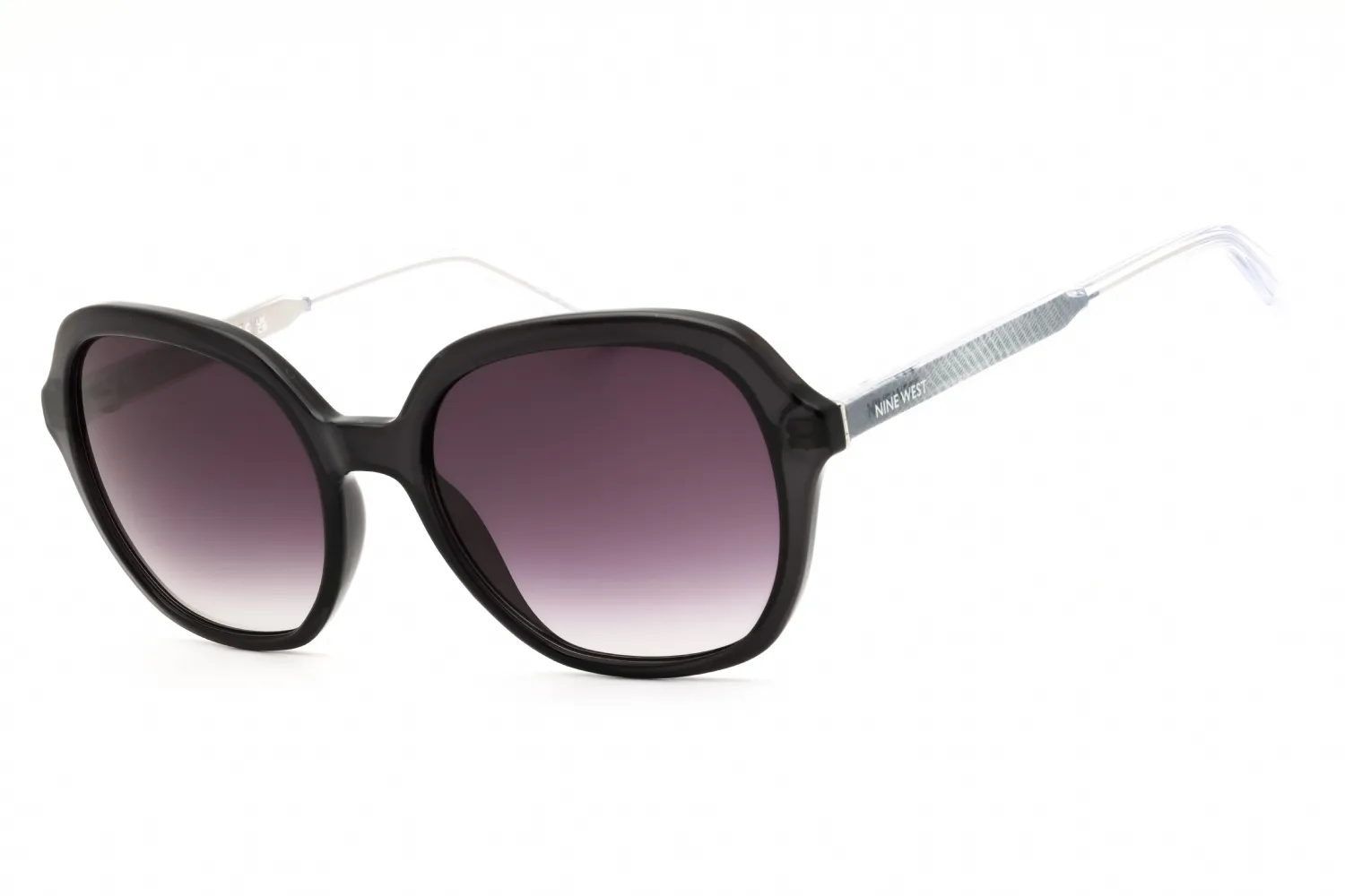 Nine West NW671S 010 Sunglasses Crystal Smoke 55mm Women