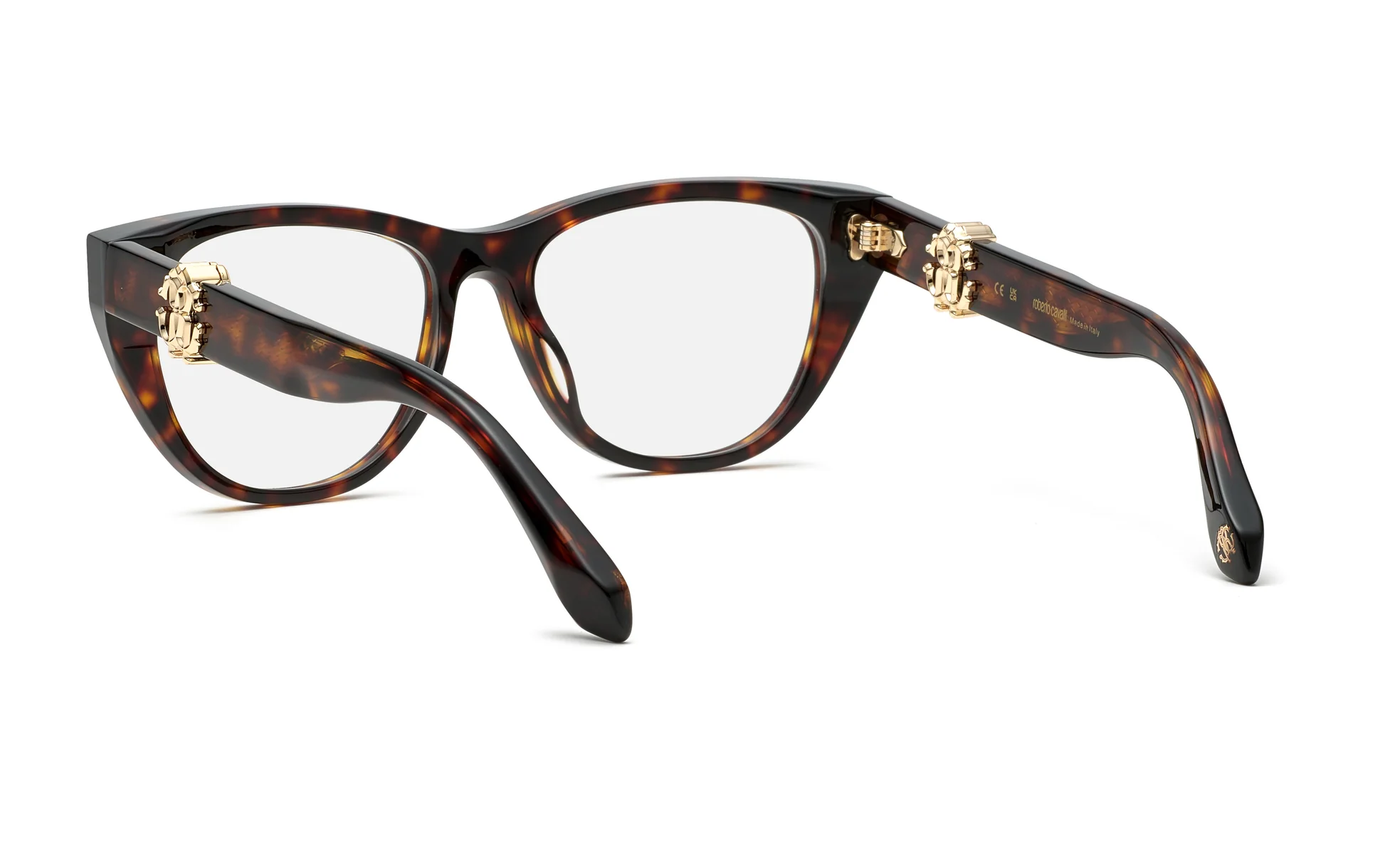 Roberto Cavalli VRC045 01AY Eyeglasses Shiny Dark Havana 54mm Women 3