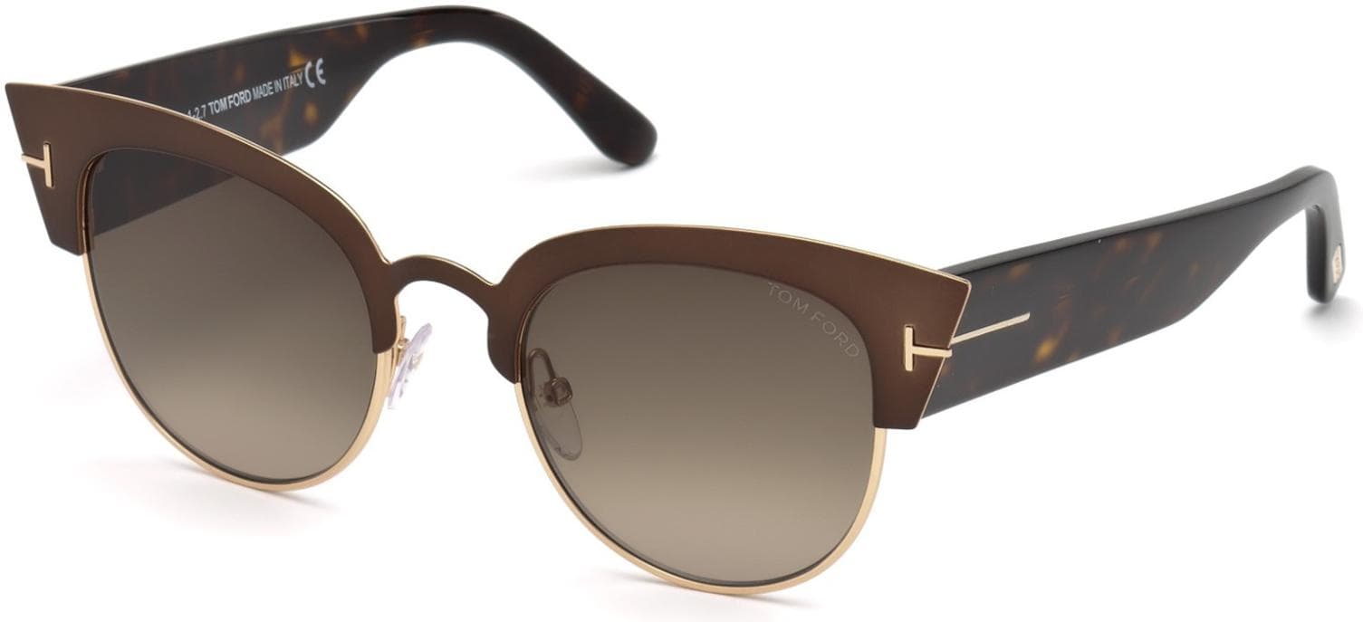 Tom Ford FT 0607/S 50K Sunglasses Matte Brown/gold 51mm Women
