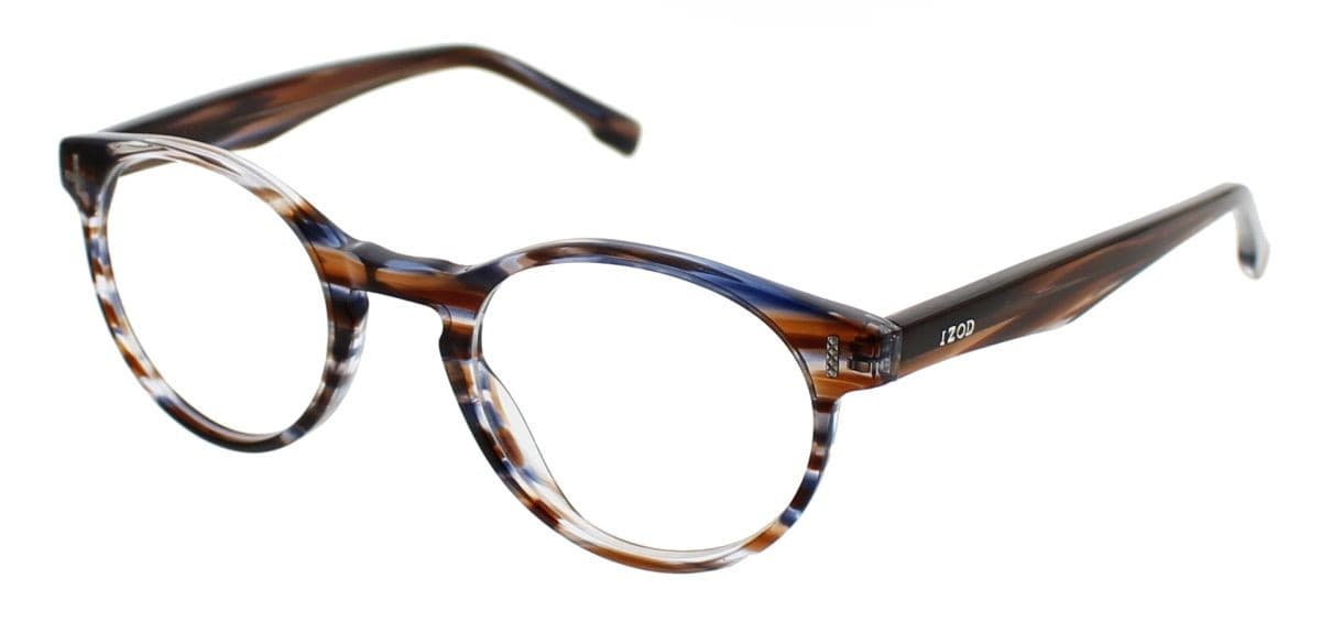 IZOD IZ2038 Eyeglasses Brown Blue Horn 48mm Women