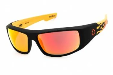 Spy LOGAN 1800000000083 Sunglasses Matte Black Orange Flames - Happy Gray Green Red M 60mm