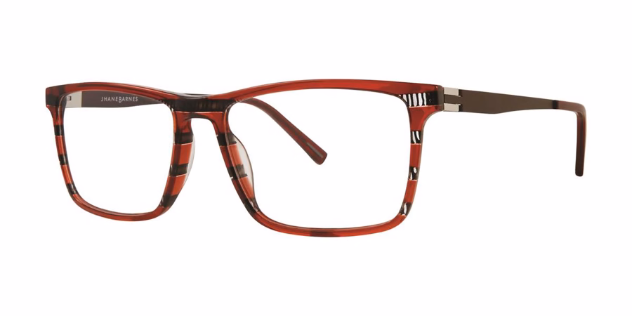 Jhane Barnes Trichotomy Eyeglasses Red 56mm Men